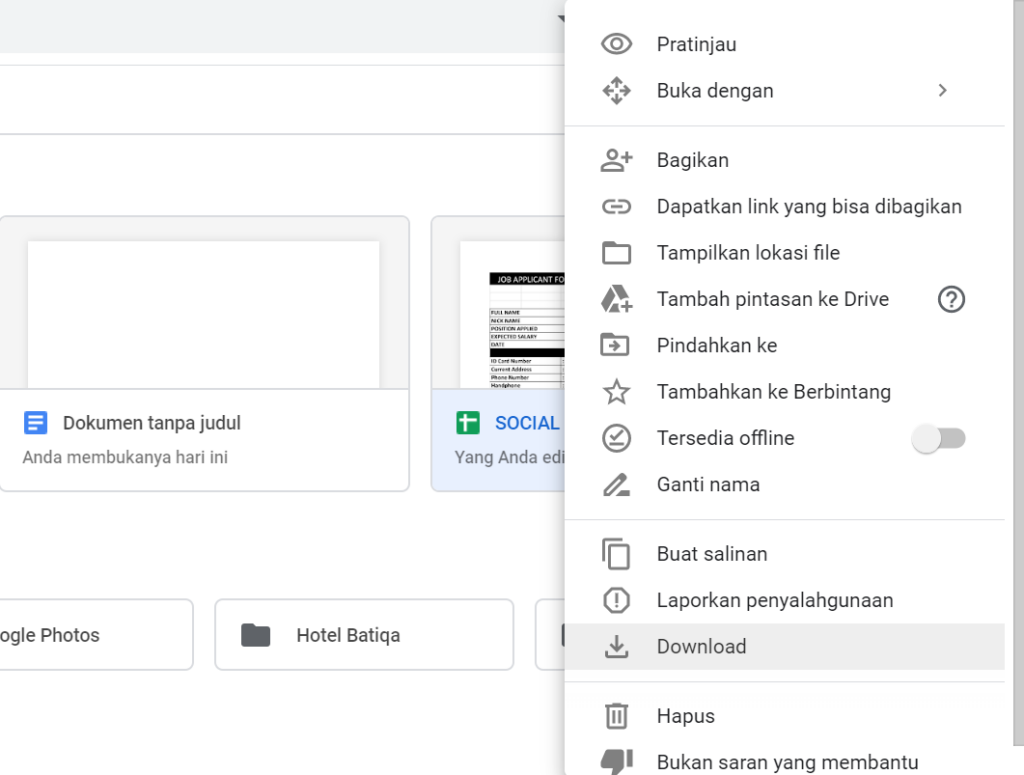 3. Download File dari Google Drive: