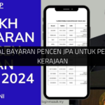 Jadual Bayaran Pencen JPA untuk Pesara Kerajaan