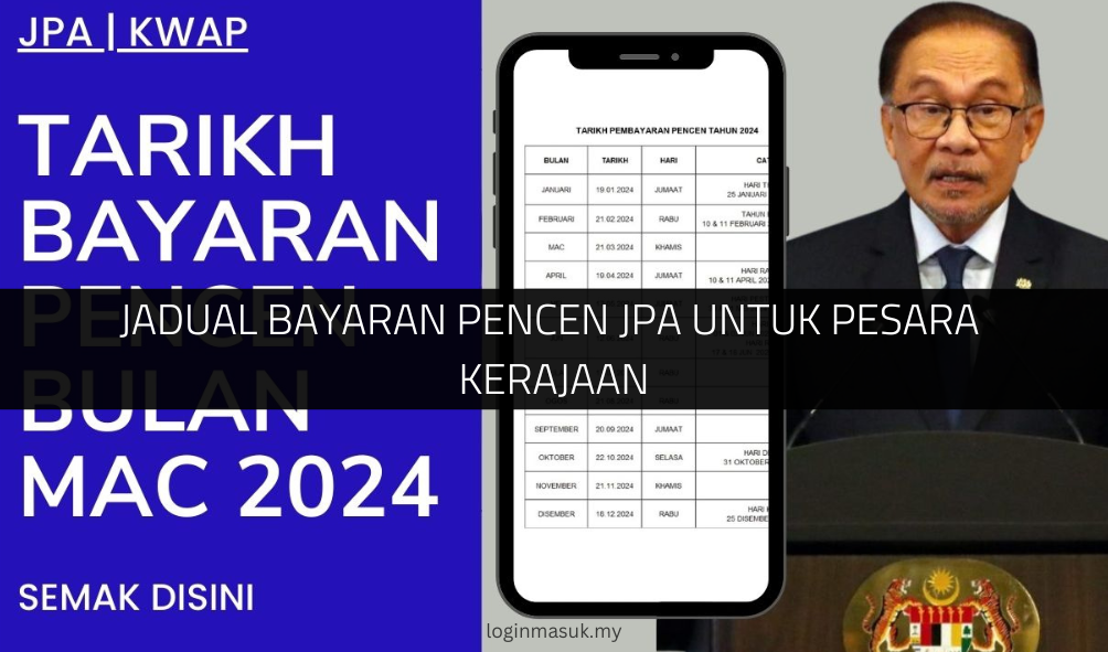 Jadual Bayaran Pencen JPA untuk Pesara Kerajaan