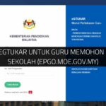 √ Login eGTUKAR Untuk Guru Memohon Pindah Sekolah (epgo.moe.gov.my)