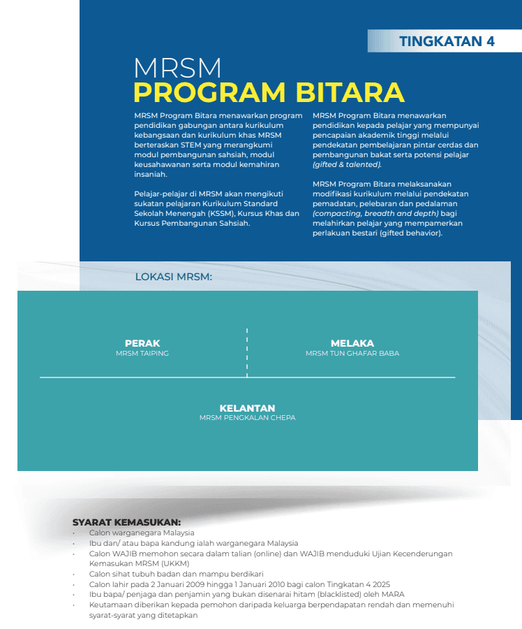 2. MRSM Program Bitara