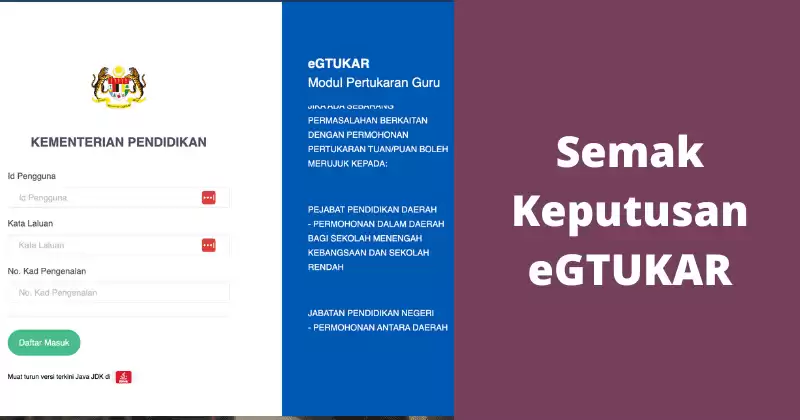 Bagaimana Cara Semak Keputusan eGTUKAR?