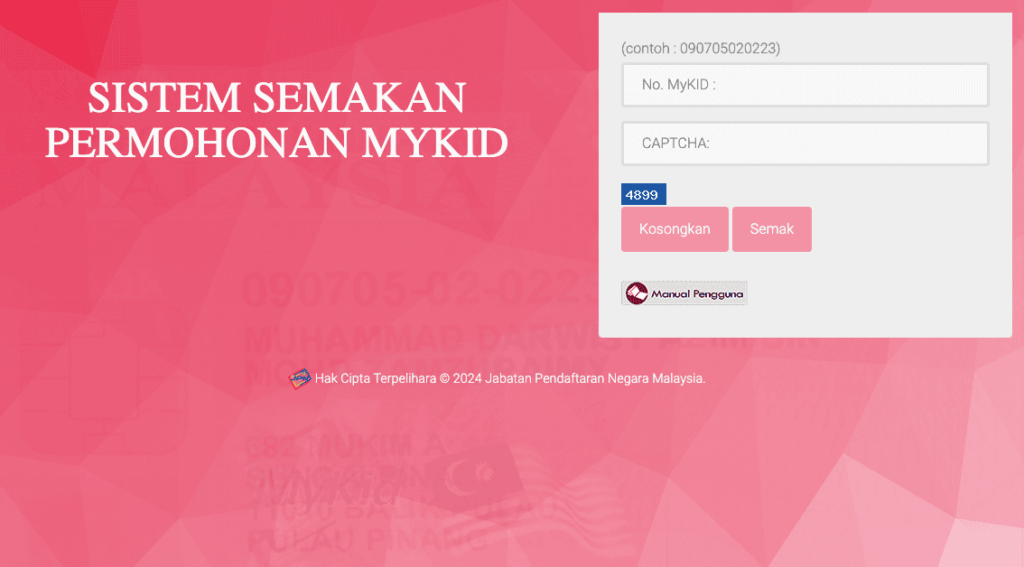 Cara Semak Status Pengambilan Permohonan MyKid Baru Secara Online