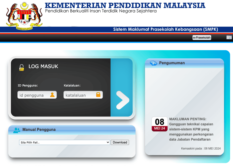 Bagaimana Cara Login SMPK Melalui smpk.moe.gov.my?