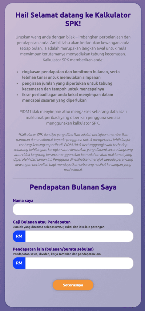 Kalkulator Komitmen Bulanan PIDM